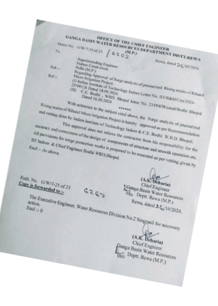 Hydraulic surge analysis report approval for the Rihand water infrastructure project.